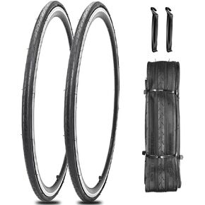 2 Pack 700 Bike Tire 700x23C 700x25C 700x28C 700x35C Pair Road Bike Tire 60 TPI or 30 TPI Bicycle Tire Foldable Replacement Tires for City Street Commuter Comfort Tires