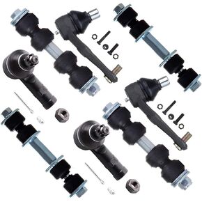 SCITOO 8-PC مجموعة تعليق Sway Bar Link Kit - مناسب لـ Ford Escort Front Sway Bar End Link Rear Sway Bar End Link Outer Tie Rod End وصلة كروية سفلية
