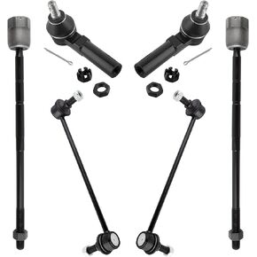6pc Front Inner Outer Tie Rod Ends and Front Sway Bar Link Kit EV315 ES3181 K8702 for Ford Windstar 1995 1996 1997 1998 1999 2000 2001 2002 2003, Stabilizer Bar End Links Tie Rod End Kit