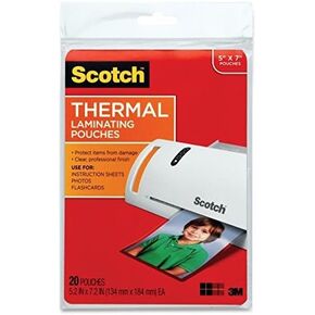 Scotch Thermal Laminating Pouches, 5 Inches x 7 Inches, 40 Pouches