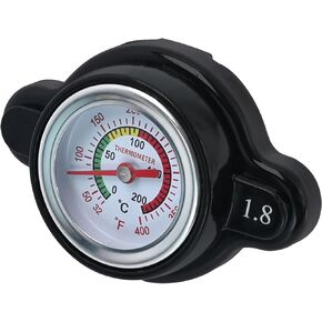 High Pressure Radiator Cap With Temperature Gauge, 1.8 Bar Radiator Cap 25.6psi For Honda Kawasaki Suzuki Yamaha