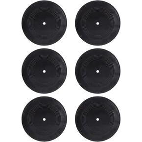 SUPVOX Vintage Decor 6pcs Blank Vinyl Records Decor for Wall Aesthetic, 5 Inch Fake Vinyl Records Plain Record Decorations for Party Decor Artist Studio Vintage Look Vinyl Record Wall Decor