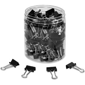 مشبك ورق JIKIOU Basics Binder - صغير، 115 حزمة باللون الأسود (19 ملم) in Kuwait