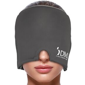 DMI Migraine Relief Cap, Icepack for Face, Relieves Headaches Naturally, Light Blocking Mask, Can Be Used for Hot or Cold Therapy, Stretchable Material for Gentle Compression, Universal Fit