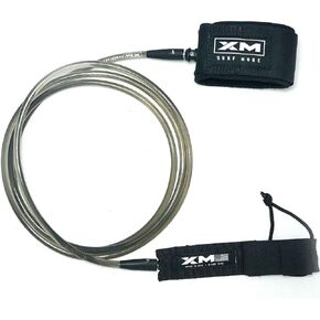 Regular Premium Surfboard Leash, Choose 5/6/7/8/9/12ft Length, Cord Thickness (.270 in.), Colors, Key Pocket, Unbreakable Swivels, Detachable Railsaver, Made in USA [3 Yr Warranty]