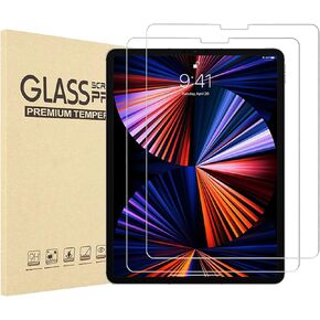 [2 Pack] iPad Pro 12.9 Screen Protector,Tempered Glass for iPad Pro 12.9 Inch 2021/2020/2018 (5th/4th/3rd Gen),Compatible with Apple Pencil