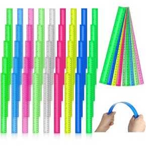 108 Packs 12 Inch Plastic Ruler Color Transparent Ruler Assorted Color Metric Clear Ruler with Inches and Centimeters for Kids School Home Classroom Office Back to School Gifts Supplies