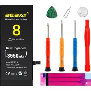 Replacement for iPhone 8 Battery, 3550mAh High Capacity Li-ion Polymer Replacement Battery for Model A1863 A1905 A1906 with Professional Repair Tool Kits