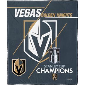 بطانية Northwest NHL Vegas Golden Knights 2023 NHL Stanley Cup Champions ذات اللمس الحريري، 50 بوصة × 60 بوصة، لعبة خدعة