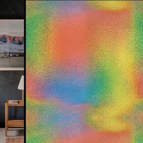 DKTIE S70 World Color Artist Series Stained Glass Window Film with Installation Kit (E, 17.7'' x 78.7'')