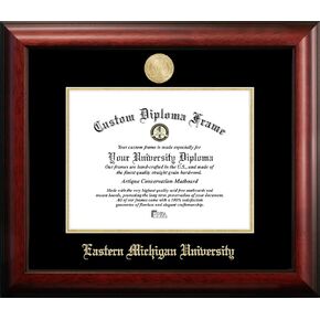 Campus Images MI995GED Eastern Michigan University Embossed Diploma Frame, 8" x 10", Gold