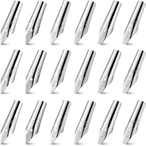 NUOBESTY 30 Pcs Fountain Pen Nibs Stainless Steel Pen Nibs Fountain Pen Replacement Nibs Writing Signing Calligraphy Pen Nib Set 1+3+1.5+2.5+0.5+2 Chisel Point Stationery