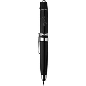 Lanxivi Majohn A3 Fountain Pen Retractable Extra Fine Nib, Vivid Black Color Press and Twist Style Pen with Converter Case Set