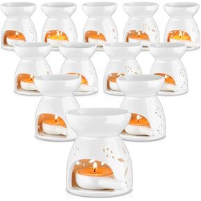 12 قطعة من موقد الزيت العطري السيراميكي لتدفئة الشمع، موزع زيت السيراميك، شمعة حامل شمع العلاج العطري، حامل شموع للعلاج المنزلي، ديكور غرفة النوم، هدية الكريسماس in Kuwait