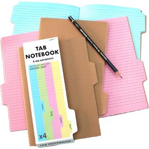 Suck UK Tab Notebook، دفتر يوميات A6، 4 دفاتر ملاحظات، 64 صفحة لكل كتاب، وسادات ملاحظات موضوعية مبوبة للدراسة، واللوازم المكتبية والدفاتر للعمل، واللوازم المدرسية ومخطط مراجعة أساسيات الكلية أو مجلة كرافت in Kuwait