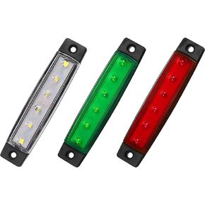 3PCS Marine Boat led Navigation Stern Bow Lights Waterproof for Boat, Kayak, Starboard, Small & Big Watercraft 12V DC (Red, Green, White)