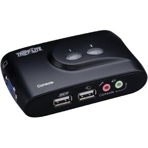 Tripp Lite B004-VUA2-K-R 2 Port USB KVM Switch w Audio and Cables