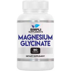Magnesium Glycinate 400mg 180 Capsules (Vegan Friendly, USA Manufactured, Gluten-Free, Non-GMO)