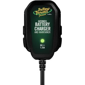 Battery Tender Junior 6V, 1.25 AMP Battery Charger and Maintainer: Fully Automatic 6V Automotive Battery Charger for Cars, Motorcycle, ATVs, and More - SuperSmart Battery Chargers - 022-0196