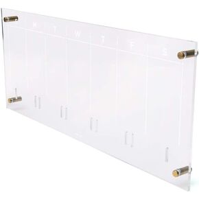 russell+hazel Acrylic Wall Valet, Clear with Gold-Toned Hardware, 12.375" x 3.5" x 5.125"