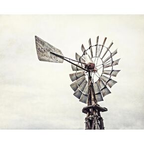 Farmhouse Wall Decor 8x10" Vintage Windmill Picture for Rustic Country Wall Decor - Not Framed - Neutral Grey, Beige - Farmhouse Living Room, Kitchen Art