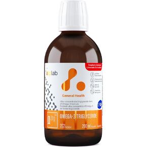 ATP LAB - Omega 3 Fish Oil Triglyceride Form 200ml Raspberry Lemonde - Omega 3 Liquid for Adults - Omega 3 EPA DHA - Brain Health & Cognitive Health