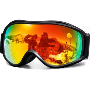 AVV Ski Goggles UV Protection, Anti-Fog Snowboard Snow Goggles OTG for Men Women Adults & Youths