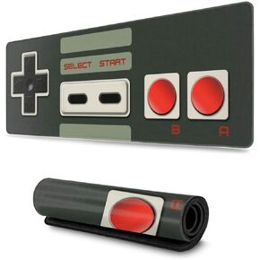 Game Console Buttons Extended Gaming Mouse Pad, Thick Large Computer Keyboard Mouse Mat, Non-Slip Rubber Base Stitched Edges
