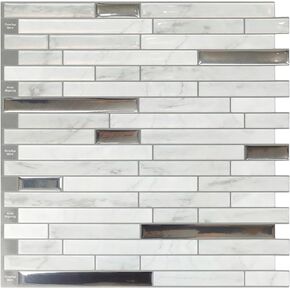 Tile 10 Sheets Peel and Stick Tiles Backsplash, 12"x12" Light Color Stick on Wall Tiles for Kitchen