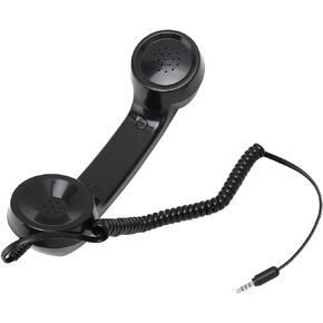 Retro Phone Handset, Handheld Cell Phone Receiver Radiation Proof Operation for Computers (Black)