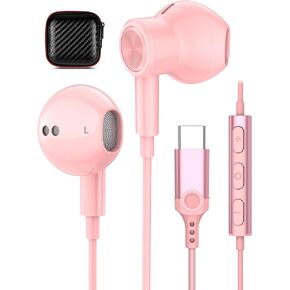 USB C Headphones Earbuds for iPhone 15 Plus iPad, Magnetic Wired Type C Earphone with Microphone for Android Samsung Galaxy S24 S23 S22 S21 FE S20 Note 20 Google Pixel 9 8 7 Pro 8A 6A 6 OnePlus Mint