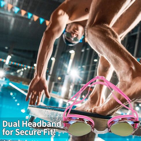 Water Gear Metallic Vision Swim Goggles - Anti-Fog Junior Fit for Competition - Comfortable and Durable in Saudi Arabia