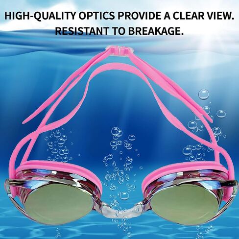 Water Gear Metallic Vision Swim Goggles - Anti-Fog Junior Fit for Competition - Comfortable and Durable in Saudi Arabia