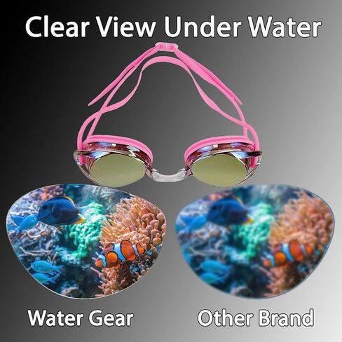 Water Gear Metallic Vision Swim Goggles - Anti-Fog Junior Fit for Competition - Comfortable and Durable in Saudi Arabia