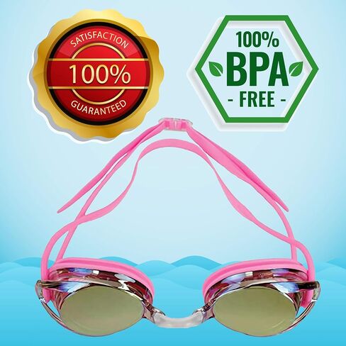 Water Gear Metallic Vision Swim Goggles - Anti-Fog Junior Fit for Competition - Comfortable and Durable in Saudi Arabia