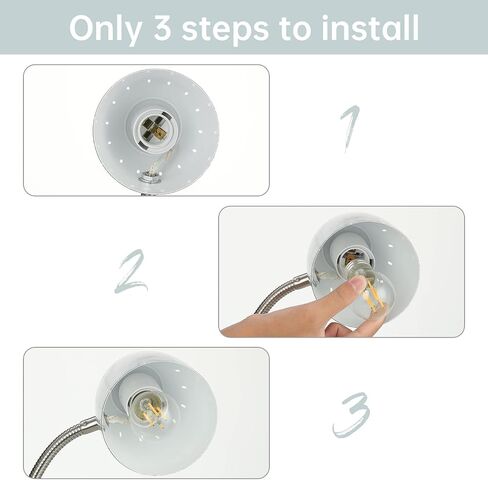 مصباح طاولة للعناية بالعين بتصميمات بسيطة للمنزل E26 Led برغي معدني أساسي مصباح مكتبي مع خرطوم مرن معقوفة للرقبة مصباح دراسة لغرفة النوم والمكتب وغرفة المعيشة ومفتاح تشغيل/إيقاف مريح (أخضر) in Saudi Arabia