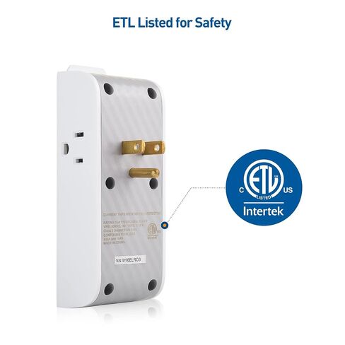 Cable Matters Travel 3 Outlet Surge Protector مع منافذ شحن USB، حامل الهاتف وحقيبة الحمل (واقي صغير من التيار مع USB، واقي من التيار الزائد أثناء السفر / واقي صغير من التيار الكهربائي) باللون الأبيض in Saudi Arabia