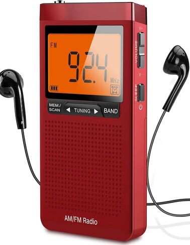 Radios Portable AM FM with Stereo Sound, Battery Powered Radio with Best Reception for Indoor & Outdoor and Emergency Use, Transistor Antenna, LCD Display, Alarm Clock, Sleep Timer, Gifts for Elderly in Saudi Arabia