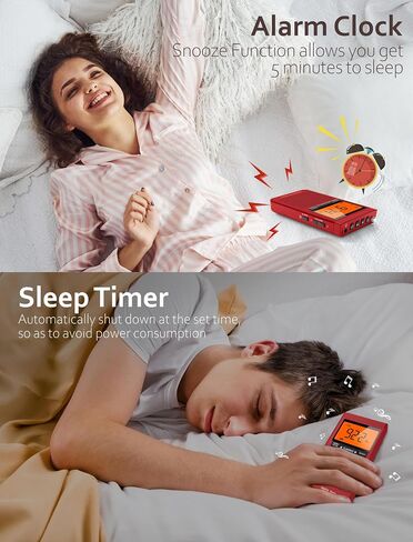 Radios Portable AM FM with Stereo Sound, Battery Powered Radio with Best Reception for Indoor & Outdoor and Emergency Use, Transistor Antenna, LCD Display, Alarm Clock, Sleep Timer, Gifts for Elderly in Saudi Arabia