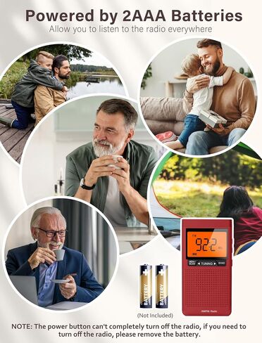 Radios Portable AM FM with Stereo Sound, Battery Powered Radio with Best Reception for Indoor & Outdoor and Emergency Use, Transistor Antenna, LCD Display, Alarm Clock, Sleep Timer, Gifts for Elderly in Saudi Arabia