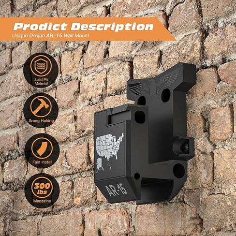 حامل جداري للمسدس، AR15 300 رطل من رف التوتر لبندقية 223/5.56 + حامل جداري لبندقية المجلة مع مادة PA قوية وصلبة للغاية in Saudi Arabia