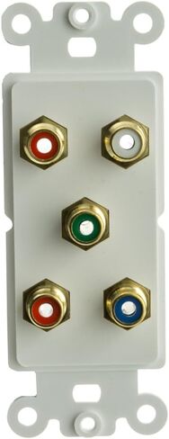 cable Decora Wall Plate Insert 5 RCA Couplers RCA Female, Red/White (845-301-5001) in Kuwait