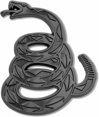 ملصقات Don't Tread On Me من Revolution Car Badges - شعار الأفعى الجرسية بعلم غادسدن - ملصقات/ملصقات ثعبان ثلاثية الأبعاد للمركبات والسيارات والشاحنات - بديل للملصقات والشارات الممتصة للصدمات (أسود معدني) in Saudi Arabia