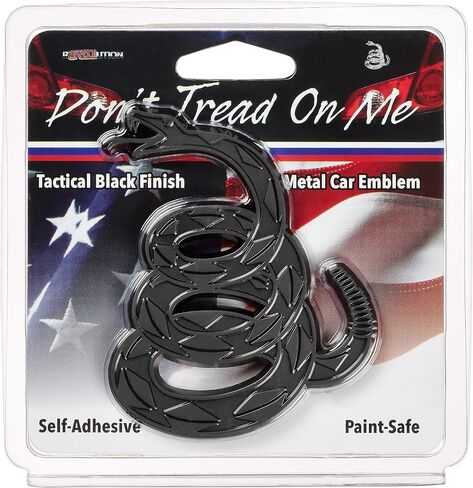 ملصقات Don't Tread On Me من Revolution Car Badges - شعار الأفعى الجرسية بعلم غادسدن - ملصقات/ملصقات ثعبان ثلاثية الأبعاد للمركبات والسيارات والشاحنات - بديل للملصقات والشارات الممتصة للصدمات (أسود معدني) in Saudi Arabia