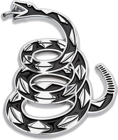 ملصقات Don't Tread On Me من Revolution Car Badges - شعار الأفعى الجرسية بعلم غادسدن - ملصقات/ملصقات ثعبان ثلاثية الأبعاد للمركبات والسيارات والشاحنات - بديل للملصقات والشارات الممتصة للصدمات (أسود معدني) in Saudi Arabia