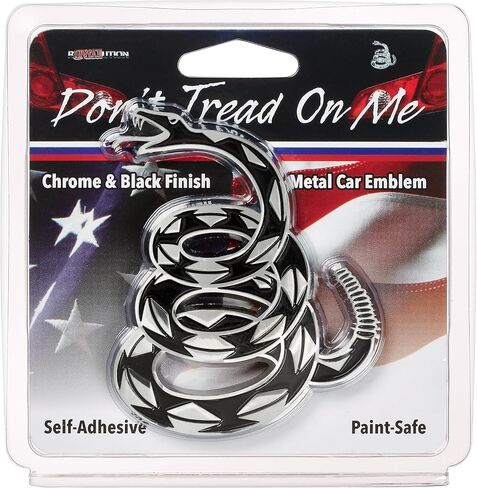ملصقات Don't Tread On Me من Revolution Car Badges - شعار الأفعى الجرسية بعلم غادسدن - ملصقات/ملصقات ثعبان ثلاثية الأبعاد للمركبات والسيارات والشاحنات - بديل للملصقات والشارات الممتصة للصدمات (أسود معدني) in Saudi Arabia
