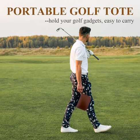 Golf Accessories Pouch - Premium Leather Golf Gadgets Organizer, Golf Valuable Pouch, Diverse Storage Space for Golfers Who Have Everything - Golf Gifts for Men and Women in Saudi Arabia