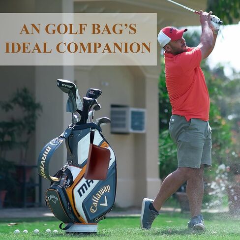 Golf Accessories Pouch - Premium Leather Golf Gadgets Organizer, Golf Valuable Pouch, Diverse Storage Space for Golfers Who Have Everything - Golf Gifts for Men and Women in Saudi Arabia