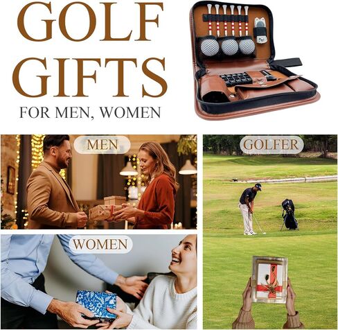 Golf Accessories Pouch - Premium Leather Golf Gadgets Organizer, Golf Valuable Pouch, Diverse Storage Space for Golfers Who Have Everything - Golf Gifts for Men and Women in Saudi Arabia