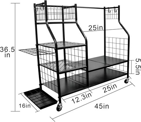 Golf Bag&Club Storage Rack for Garage|Garage Organize Fit for 2XL Golf Bag,21Golf Clubs and Other Golf Accessories|Golf Club Holder Organizer with Lockable Wheels and Adjustable Plates in Kuwait